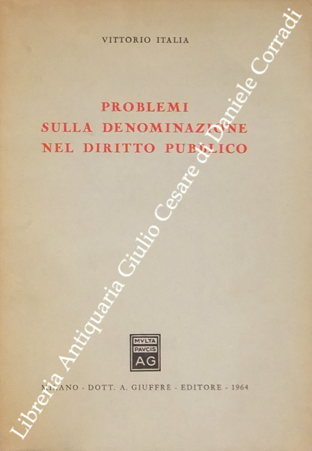 Problemi sulla denominazione nel diritto pubblico