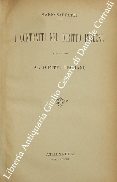 I contratti nel diritto inglese