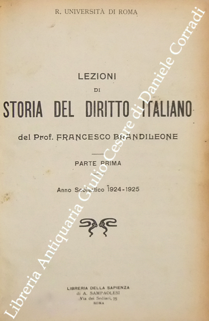 Lezioni di storia del diritto italiano