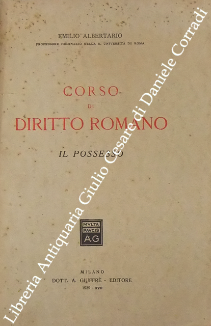 Corso di diritto romano. Il possesso