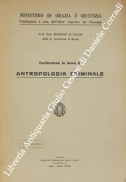 Conferenze in tema di antropologia criminale