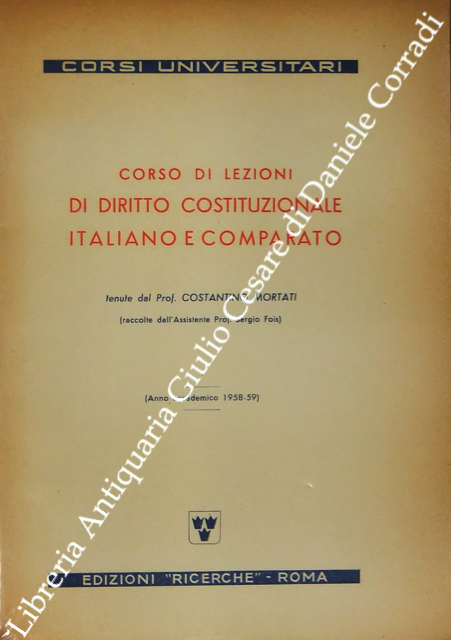 Corso di lezioni di diritto costituzionale italiano e comparato