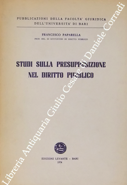 Studi sulla presupposizione nel diritto pubblico