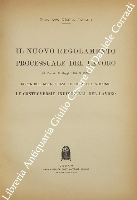 Il nuovo regolamento processuale del lavoro
