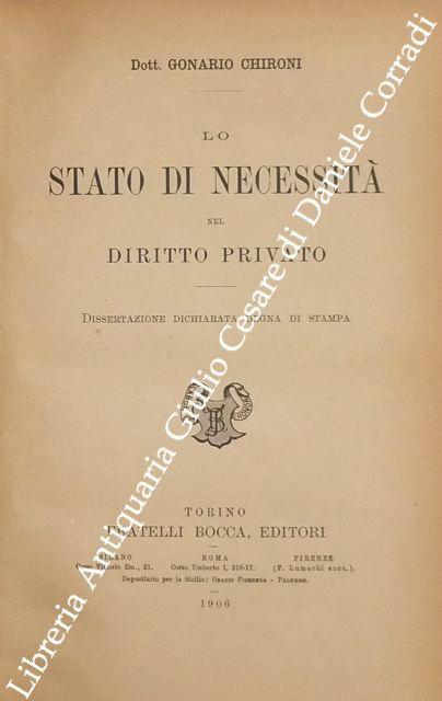 Lo stato di necessità nel diritto privato