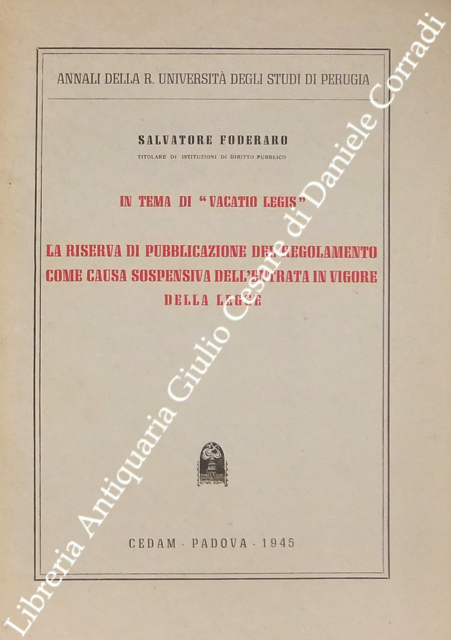 In tema di vacatio legis