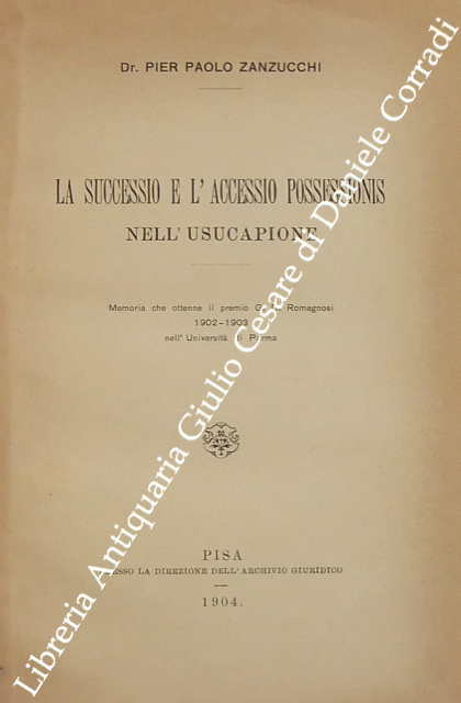La successio e l'accessio possessionis nell'usucapione