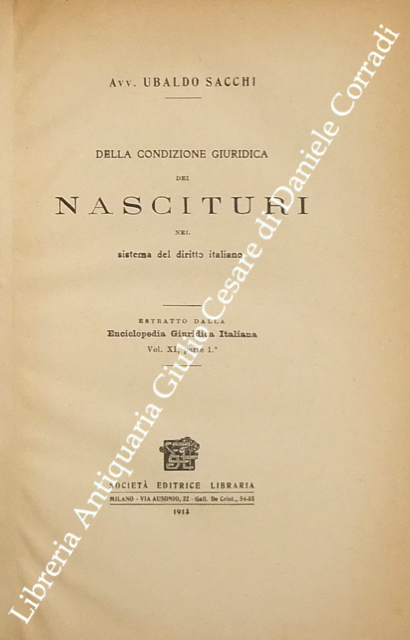 Della condizione giuridica dei nascituri