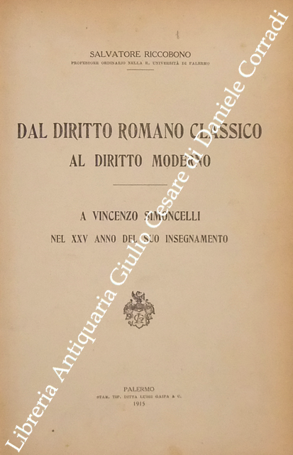 Dal diritto romano classico al diritto moderno