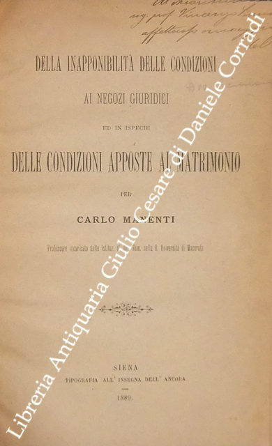 Della inapponibilità delle condizioni