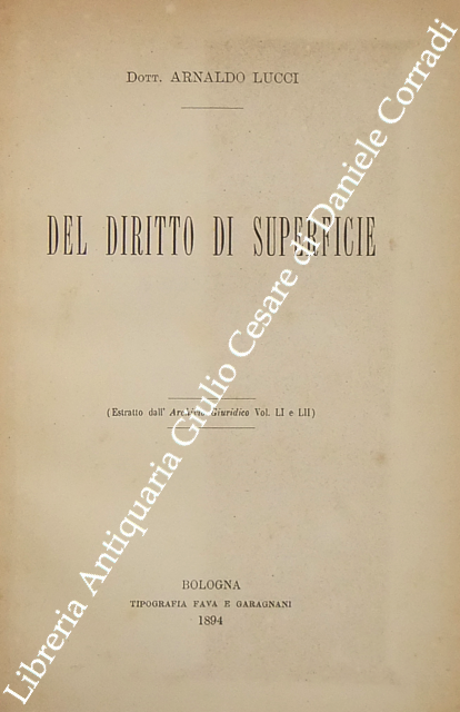 Del diritto di superficie