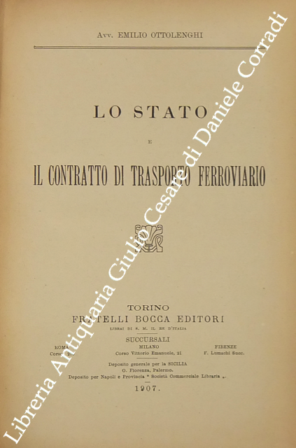 Lo Stato e il contratto di trasporto ferroviario
