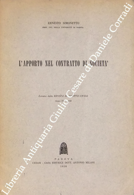 L'apporto nel contratto di società