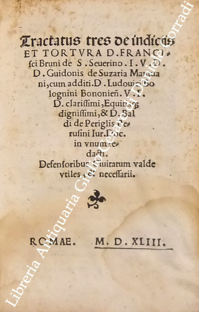 Tractatus tres de indicijs et tortura