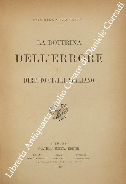 La dottrina dell'errore in diritto civile italiano