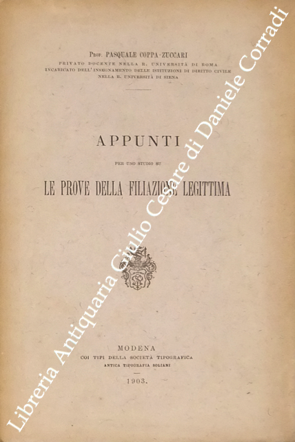 Appunti per uno studio su le prove della filiazione legittima
