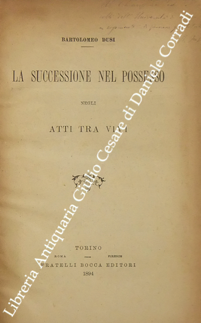 La successione nel possesso negli atti tra vivi