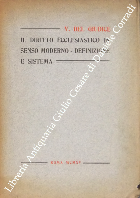 Il diritto ecclesiastico in senso moderno
