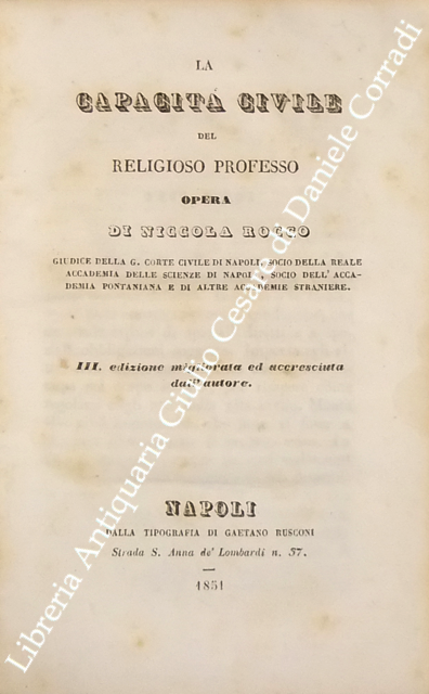 La capacità civile del religioso professo