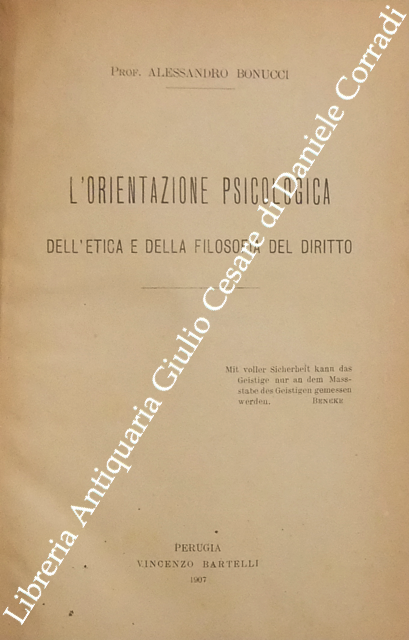 L'orientazione Psicologica dell'etica e della filosofia del diritto