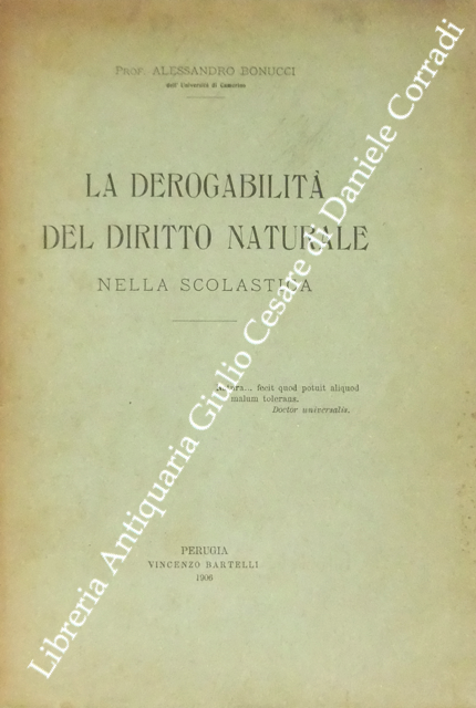 La derogabilità del diritto naturale nella scolastica