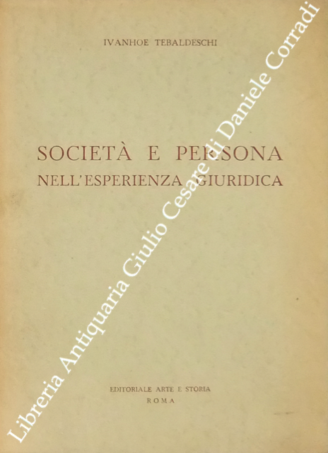 Società e persona nell'esperienza giuridica
