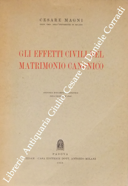 Gli effetti civili del matrimonio canonico