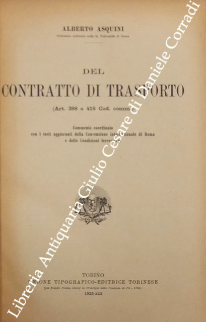 Del contratto di trasporto (Art. 388-416)