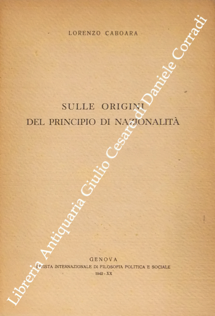 Sulle origini del principio di nazionalità
