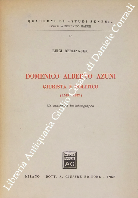 Domenico Alberto Azuni giurista e politico