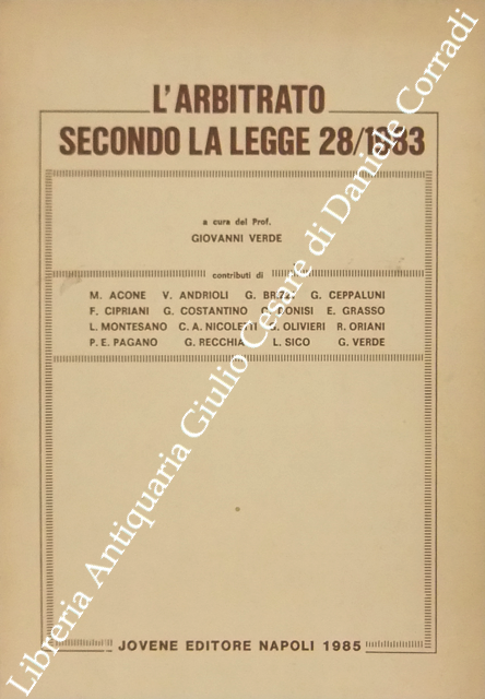 L'arbitrato secondo la legge 28/1983