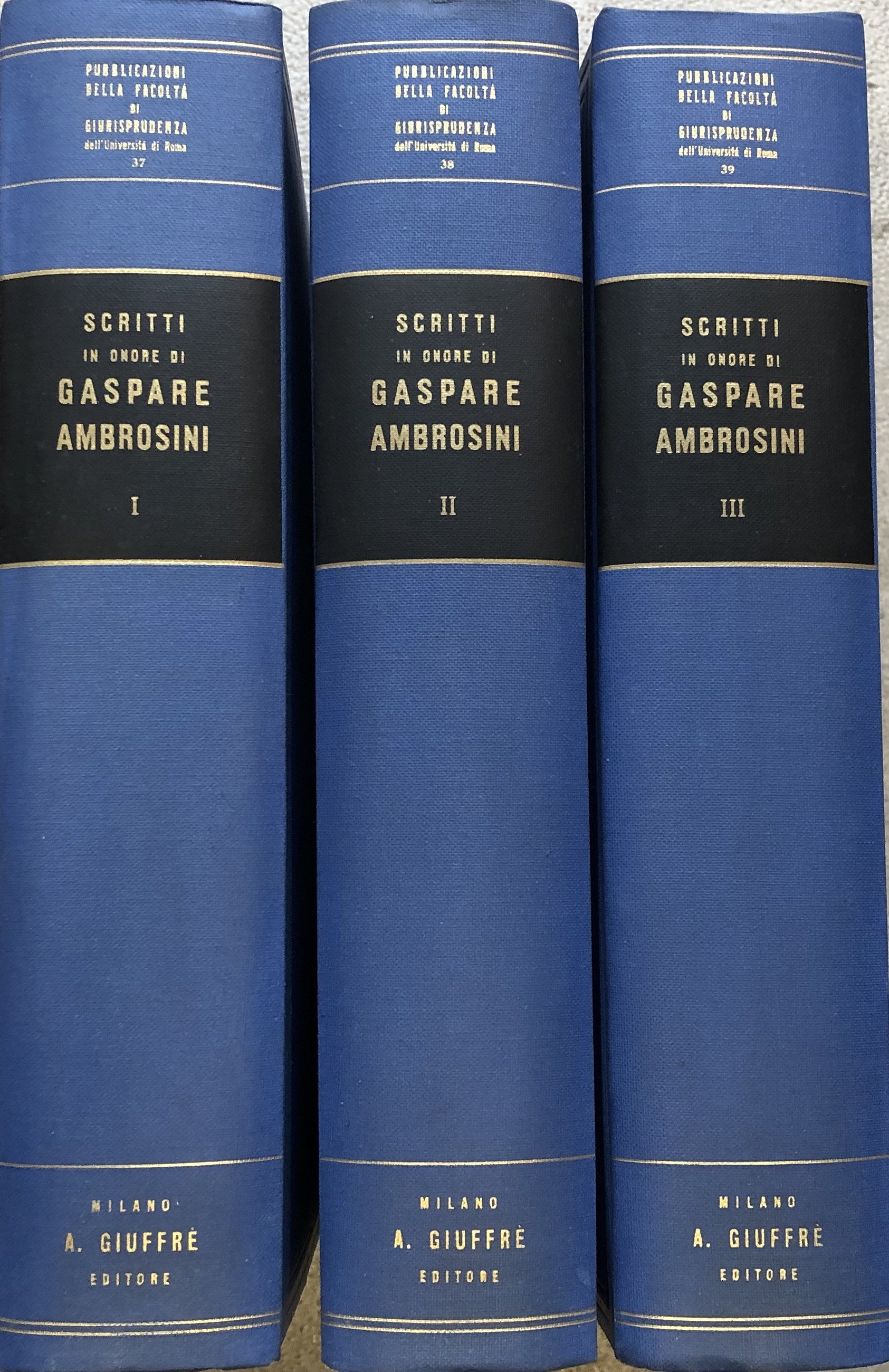 Scritti in onore di Gaspare Ambrosini