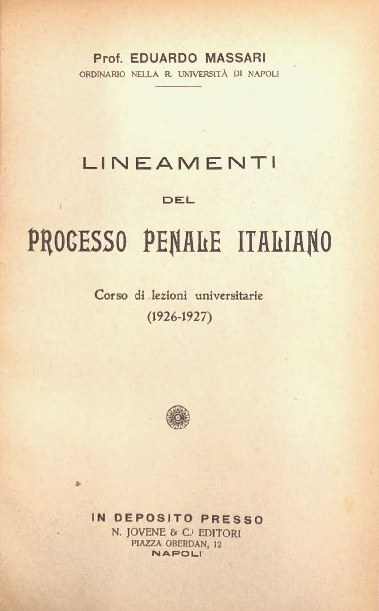 Lineamenti del processo penale italiano