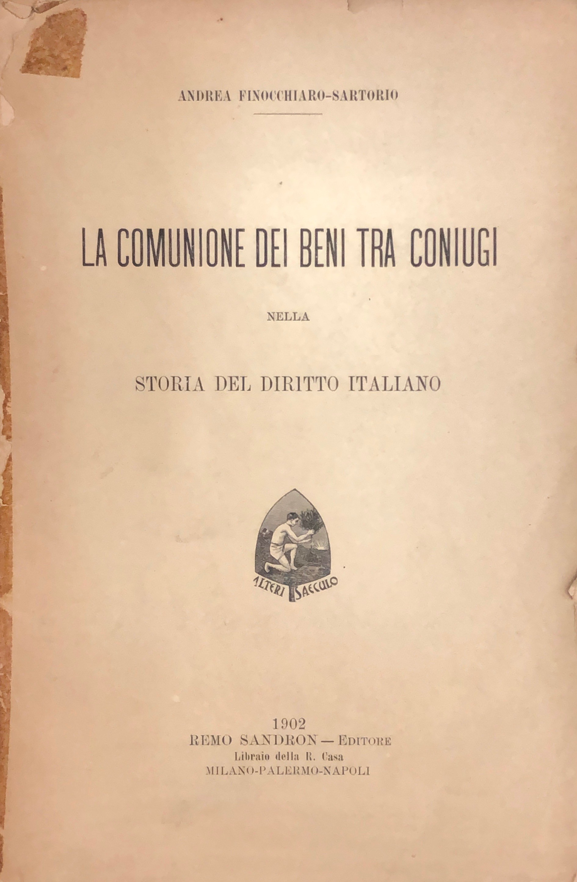 La comunione dei beni tra coniugi nella storia del diritto italiano