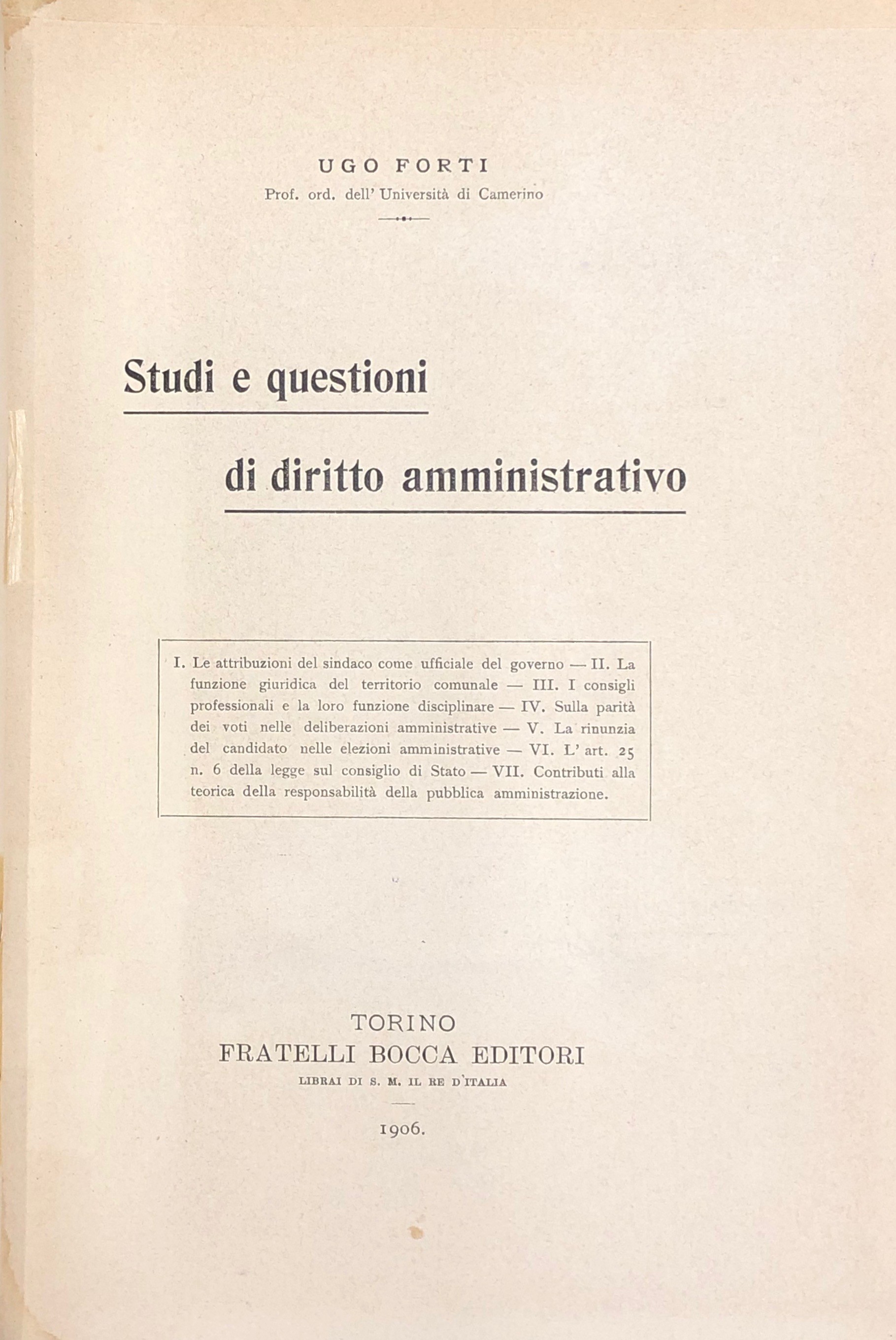 Studi e questioni di diritto amministrativo