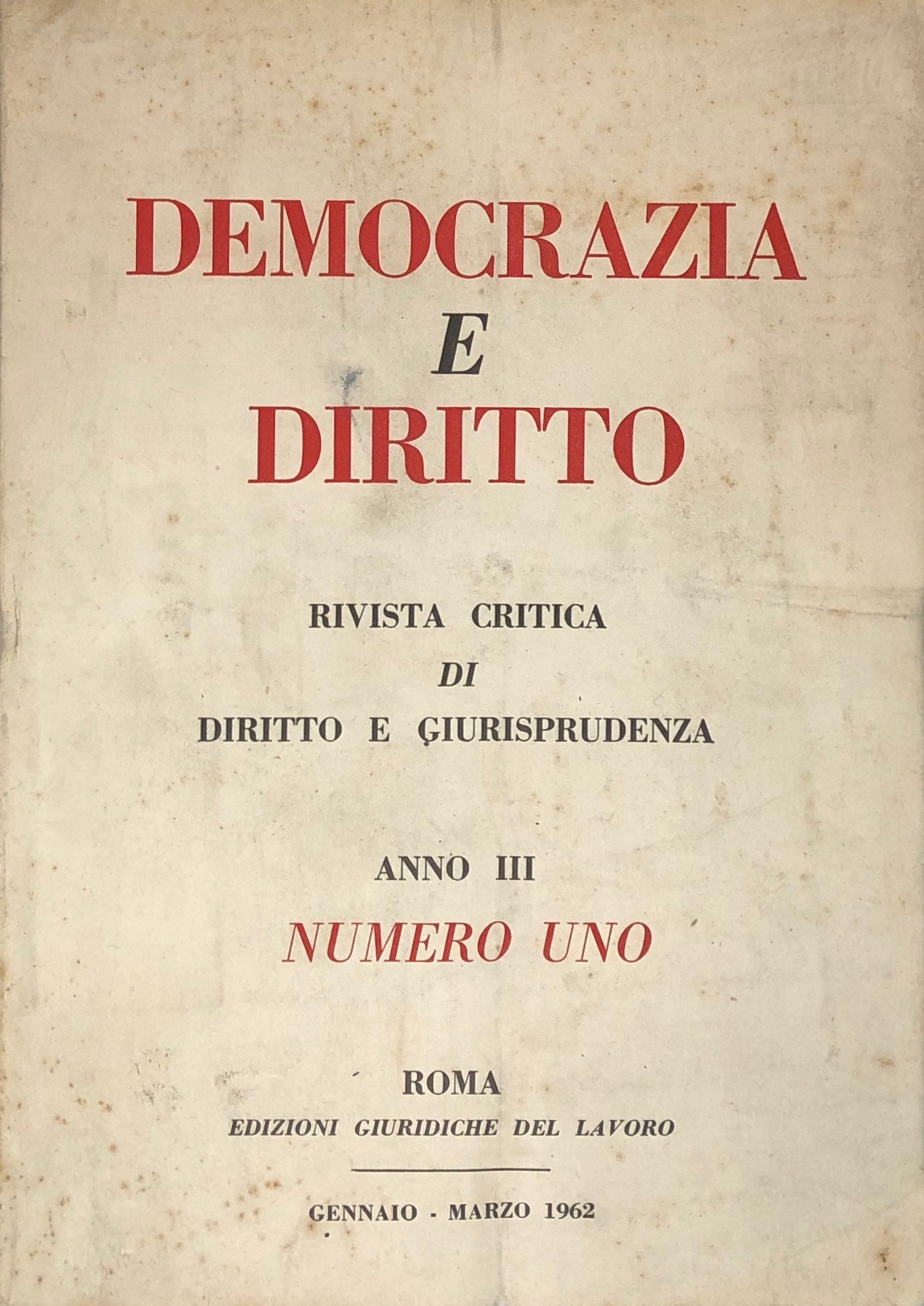 Democrazia e diritto