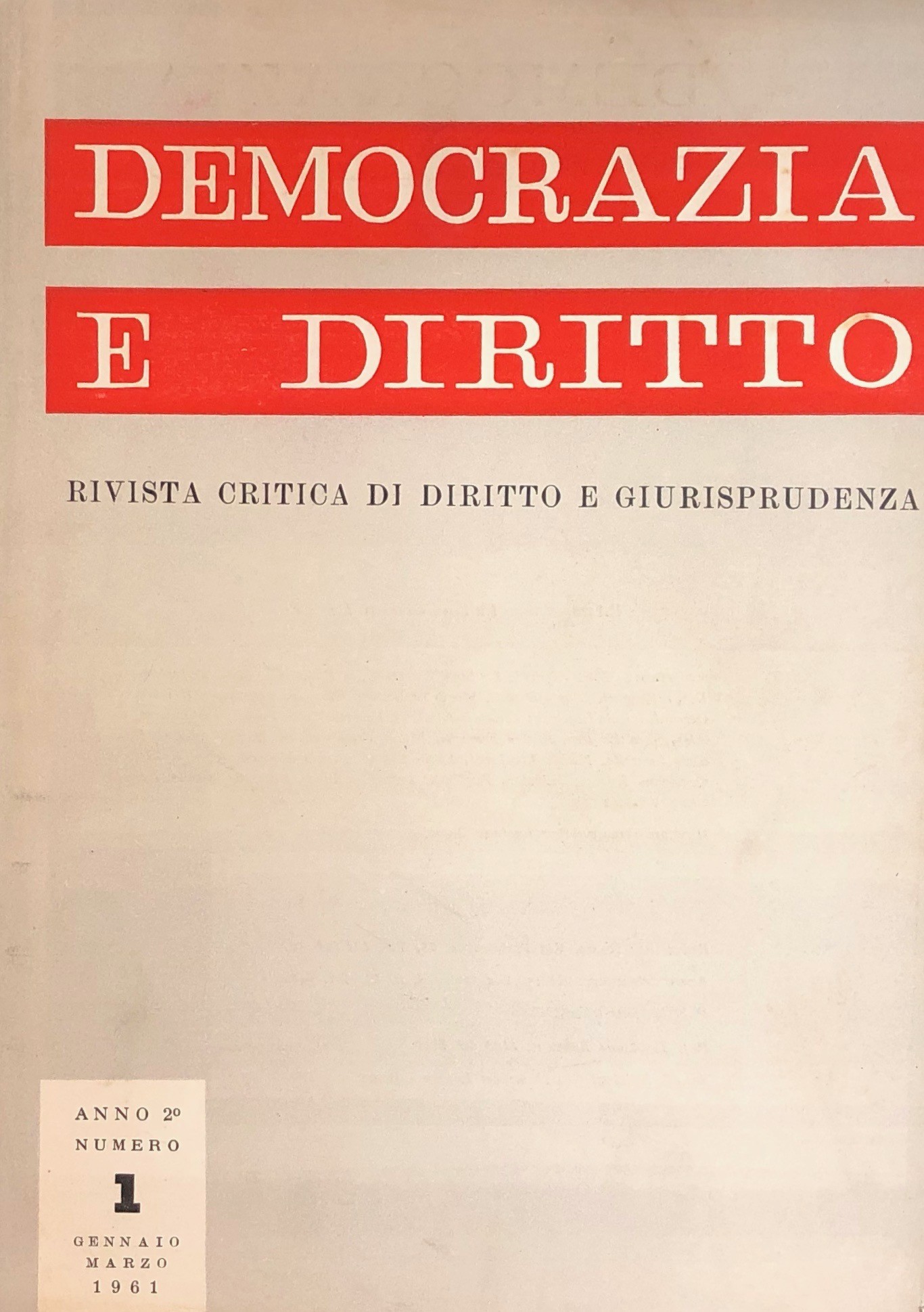 Democrazia e diritto