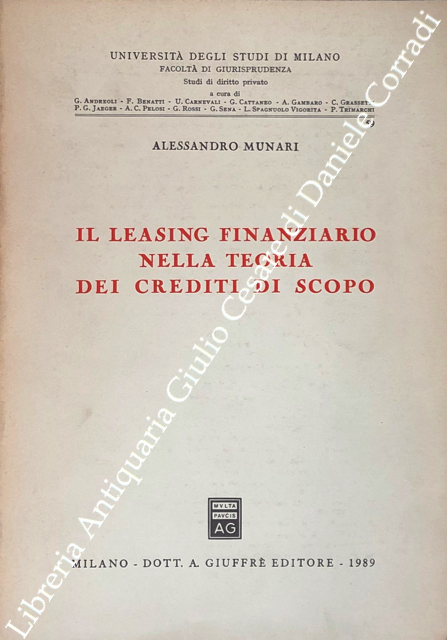 Il leasing finanziario nella teoria dei crediti di scopo