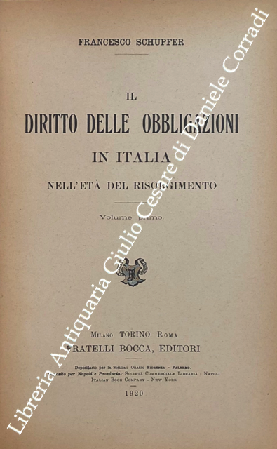 Il diritto delle obbligazioni in Italia nell'età del Risorgimento