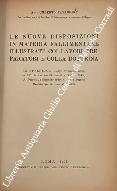 Le nuove disposizioni in materia fallimentare