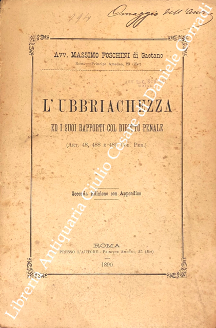 L'ubbriachezza ed i suoi rapporti col diritto penale