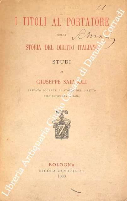 I titoli al portatore nella storia del diritto italiano