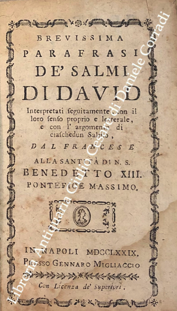 Brevissima parafrasi de' salmi di David