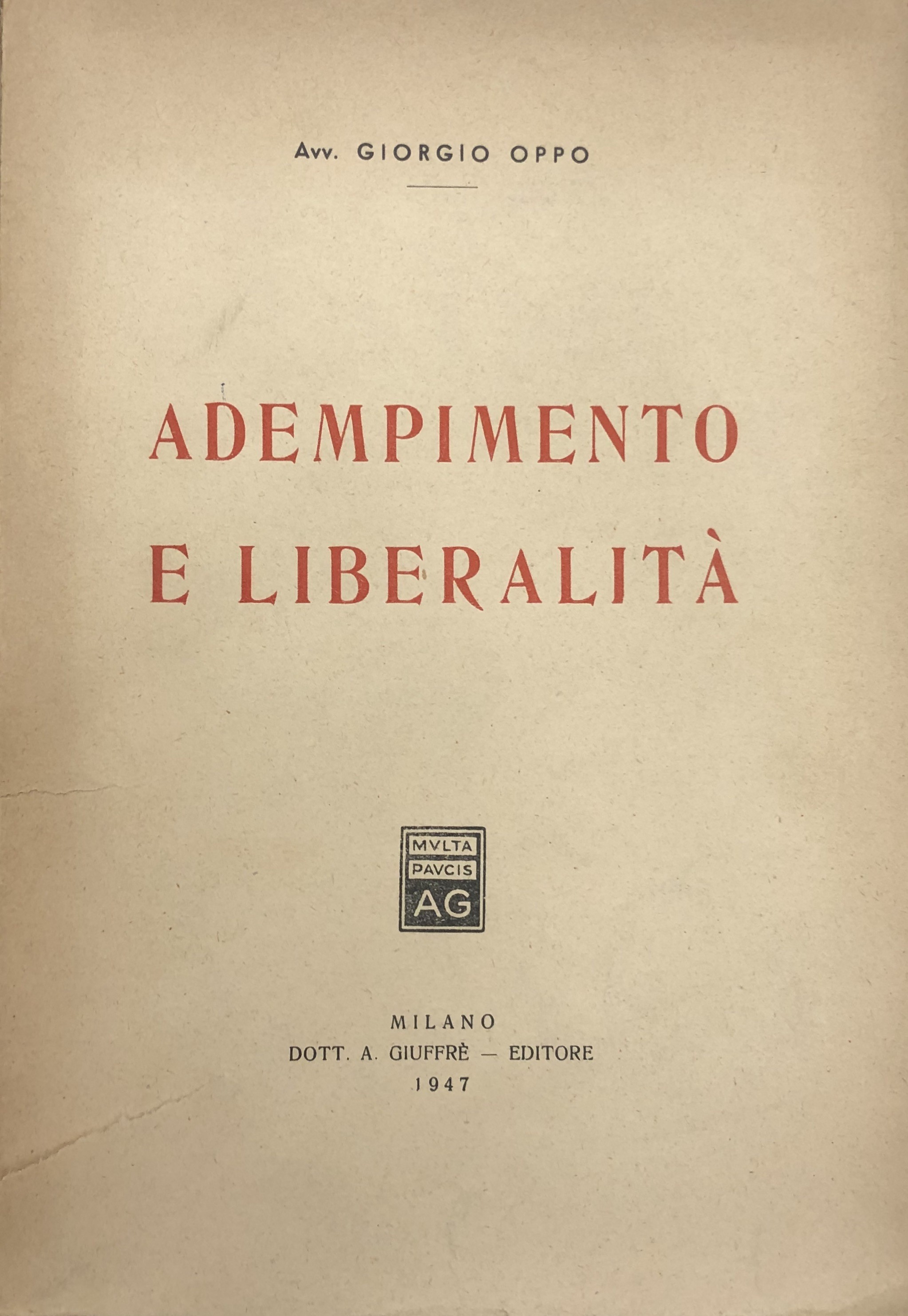 Adempimento e liberalità