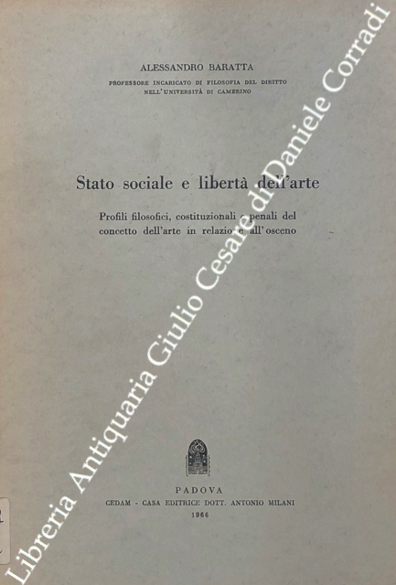Stato sociale e libertà dell'arte