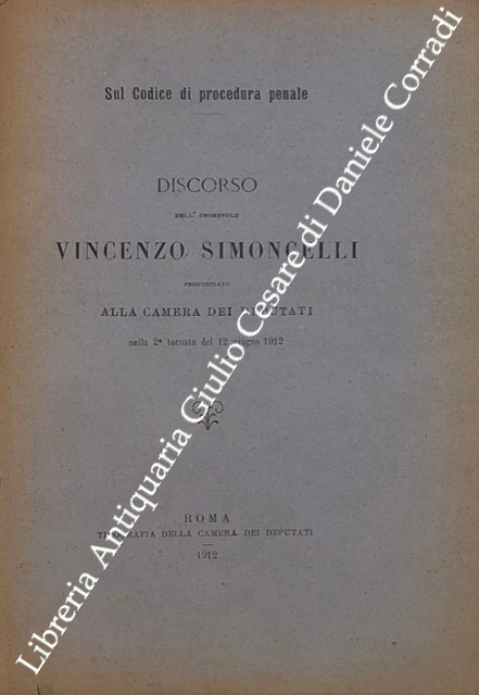 Discorso dell'onorevole Vincenzo Simoncelli