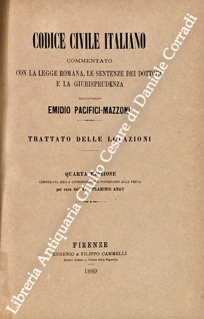 Codice civile italiano commentato con la legge romana
