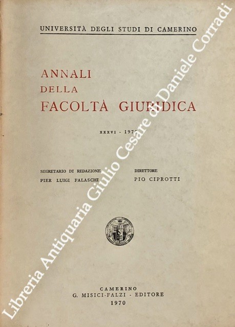 Annali della Facoltà Giuridica dell'Università degli Studi di Camerino