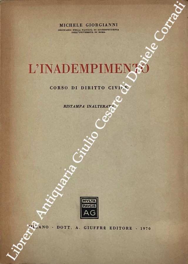 L'inadempimento. Corso di diritto civile