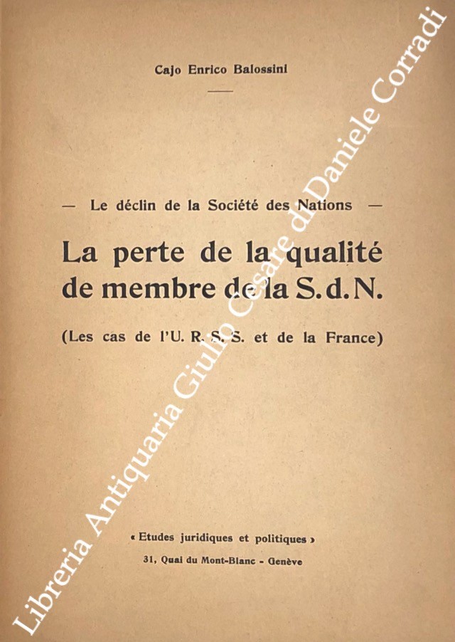 La perte de la qualite de membre de la S.d.N.